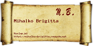 Mihalko Brigitta névjegykártya